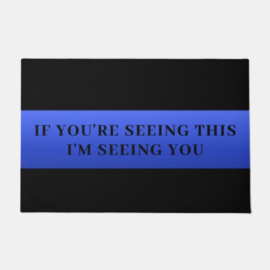 Thin Blue Line Doormat Fußmatte (Vorderseite)