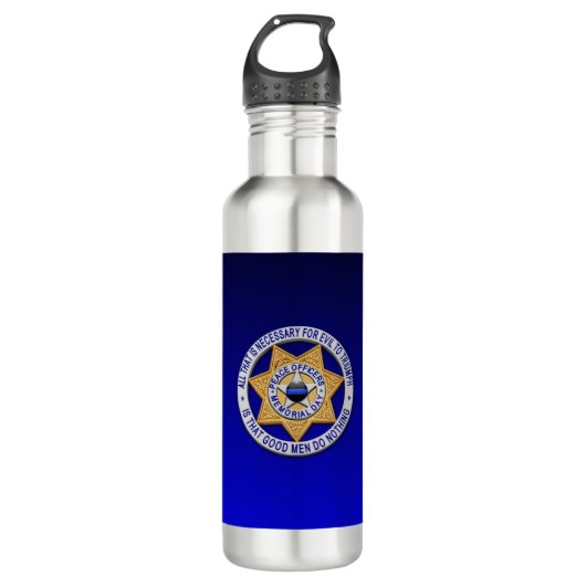 Thin Blue Line Edelstahlflasche (Vorderseite)