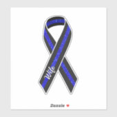 Thin Blue Line Ehefrau Glitzer Ribbon Aufkleber (Blatt)