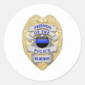 Thin Blue Line Ein-Kind-Klassischer Round-Sticker Runder Aufkleber (Vorderseite)