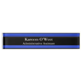 Thin Blue Line - Einfaches Design Name Plate Namensplakette (Vorderseite)