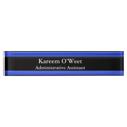 Thin Blue Line - Einfaches Design Name Plate Namensplakette (Vorderseite)