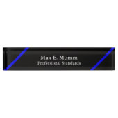 Thin Blue Line - elegante Designnamensplatte Namensplakette (Vorderseite)