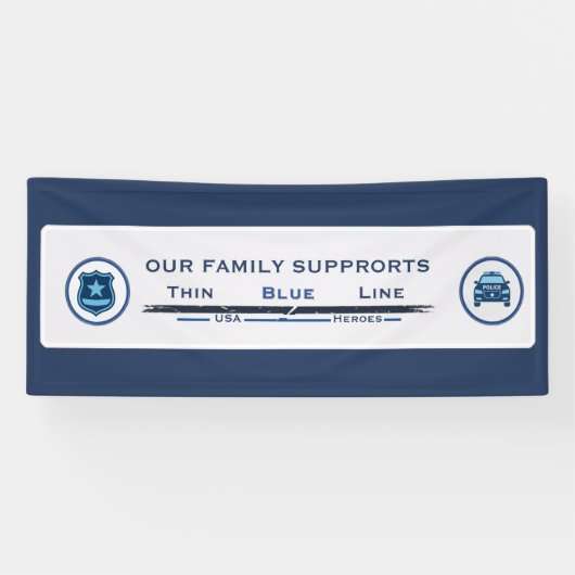 Thin Blue Line Familienbanner Banner (Horizontal)