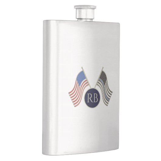 Thin Blue Line Flachmann (Rechts)