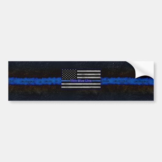 Thin Blue Line Flag Autoaufkleber (Vorne)