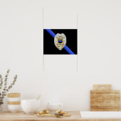 Thin Blue Line Flag & Badge Poster (Küche)
