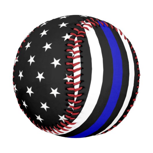 Thin Blue Line Flag Baseball (Schrägansicht)