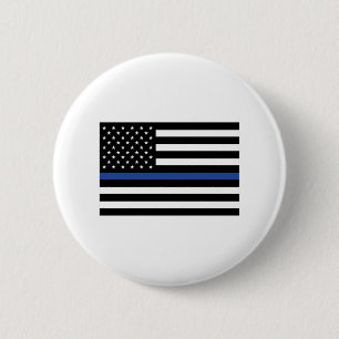 Thin Blue Line Flag Button