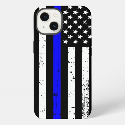 Thin Blue Line Flag Case iPhone Hülle (Rückseite)