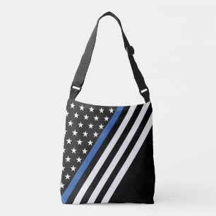 Thin Blue Line Flag Crossbody Bag Tragetaschen Mit Langen Trägern