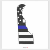 Thin Blue Line Flag Delaware Aufkleber (Blatt)