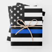 Thin Blue Line Flag der USA Geschenkpapier Set (Beispiel)