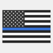Thin Blue Line Flag der USA Geschenkpapier Set (Vorderseite)