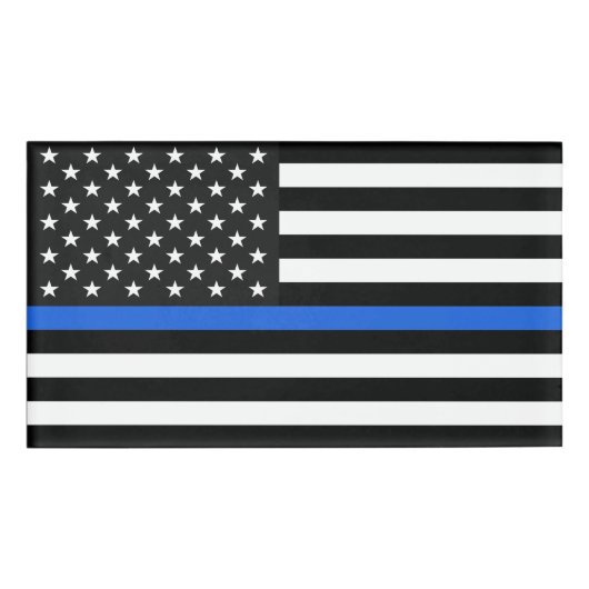 Thin Blue Line Flag der USA Namenschild (Vorderseite)