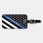 Thin Blue Line Flag Gepäckanhänger (Vorderseite horizontal)