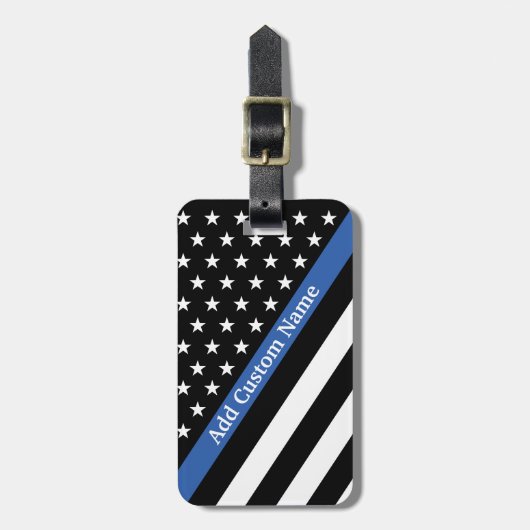 Thin Blue Line Flag Gepäckanhänger (Vorderseite vertikal)