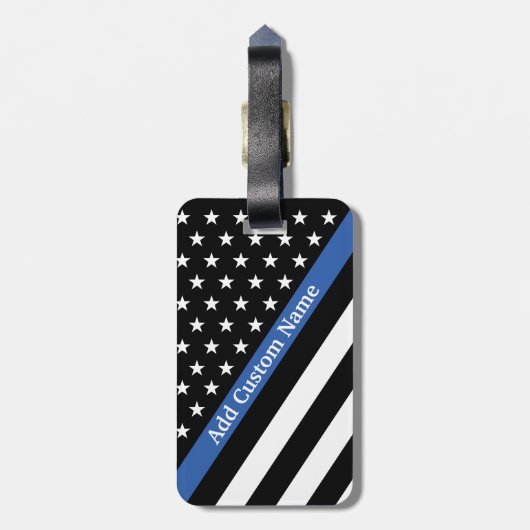 Thin Blue Line Flag Gepäckanhänger (Rückseite vertikal)