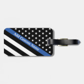 Thin Blue Line Flag Gepäckanhänger (Rückseite horizontal)