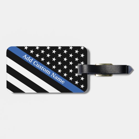 Thin Blue Line Flag Gepäckanhänger (Rückseite horizontal)