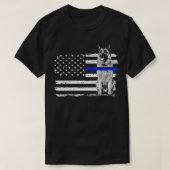 Thin Blue Line Flag German Shepherd K9 Police Desi T-Shirt (Design vorne)