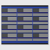 Thin Blue Line Flag Geschenkpapier (Flach)