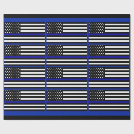 Thin Blue Line Flag Geschenkpapier (Flach)