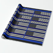 Thin Blue Line Flag Geschenkpapier (Ungerollt)