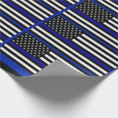 Thin Blue Line Flag Geschenkpapier (Ecke)