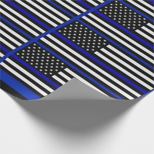 Thin Blue Line Flag Geschenkpapier (Ecke)