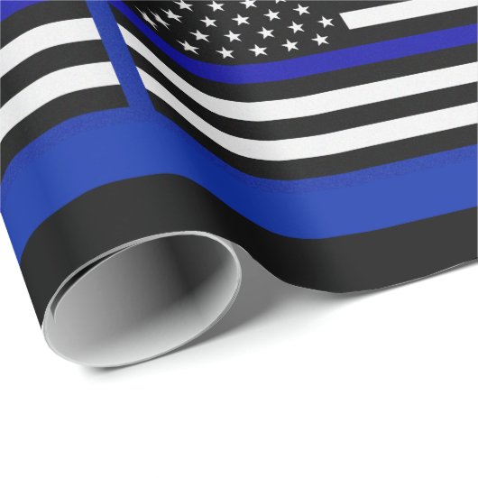 Thin Blue Line Flag Geschenkpapier (Rolleneckpunkt)