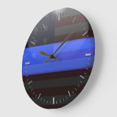Thin Blue Line Flag Große Uhr (Winkel)