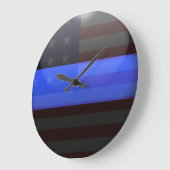 Thin Blue Line Flag Große Wanduhr (Winkel)