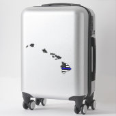 Thin Blue Line Flag Hawaii Aufkleber (Koffer)