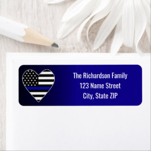 Thin Blue Line Flag Herz