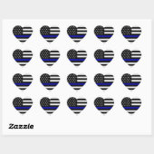 Thin Blue Line Flag Herz-Aufkleber (Blatt)