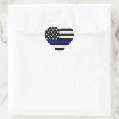 Thin Blue Line Flag Herz-Aufkleber (Tasche)