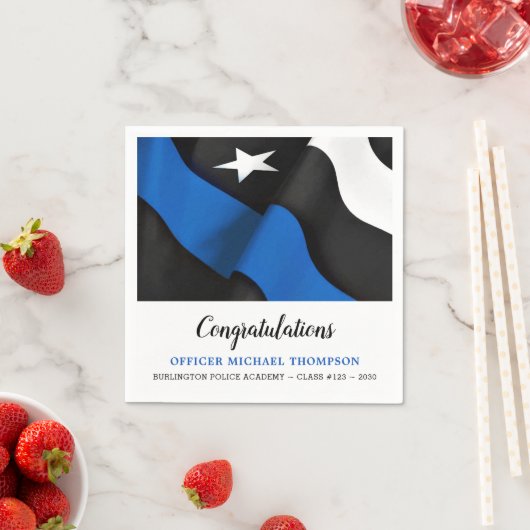 Thin Blue Line Flag Herzlichen Glückwunsch Party Serviette (Beispiel)