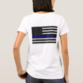 Thin Blue Line Flag Hoodie T-Shirt (Rückseite)