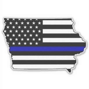 Thin Blue Line Flag Iowa Aufkleber
