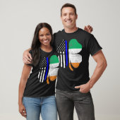 Thin Blue Line Flag Irish American St Patricks T-Shirt (Unisex)