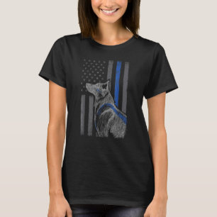 Thin Blue Line Flag K-9 Einheit Deutscher Schäferh T-Shirt