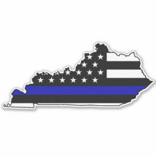 Thin Blue Line Flag Kentucky Aufkleber