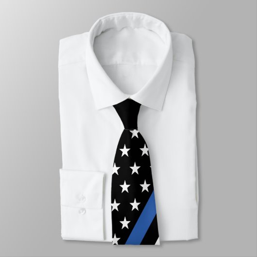 Thin Blue Line Flag Krawatte (Gebunden)