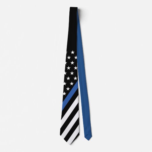 Thin Blue Line Flag Krawatte (Vorderseite)