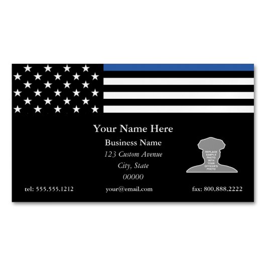 Thin Blue Line Flag Magnetische Visitenkarte (Vorderseite)