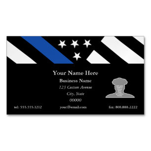 Thin Blue Line Flag Magnetische Visitenkarte