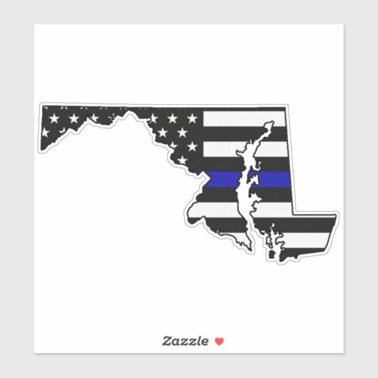 Thin Blue Line Flag Maryland Aufkleber (Blatt)