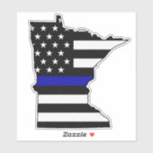 Thin Blue Line Flag Minnesota Aufkleber (Blatt)
