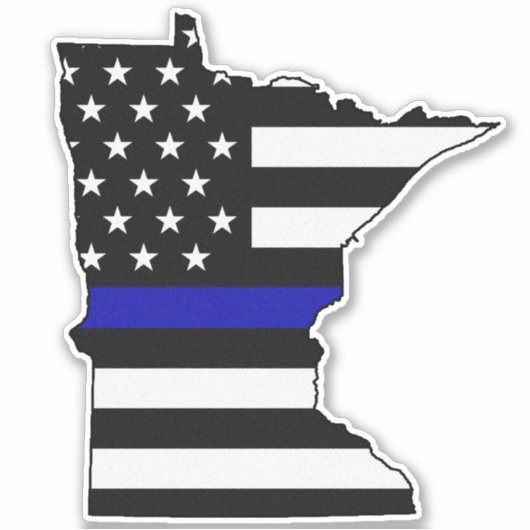 Thin Blue Line Flag Minnesota Aufkleber (Vorderseite)